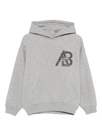 Anine Bing Jaci logo-detail hoodie - women - Cotton - L - Grey