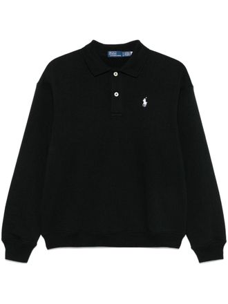 Polo Ralph Lauren polo-collar fleece sweatshirt - Black