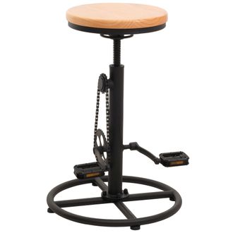 Hhg [nunca Usado] Taburete De Bar Hhg-966, Taburete De Bar Taburete De Mostrador, Altura Regulable Reposapi&eacute;s Giratorio Metal Industrial Madera Maciza, Na