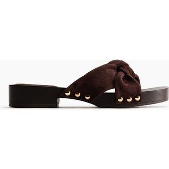 H&M Suede Sandals in Dark Brown at Nordstrom, Size 10