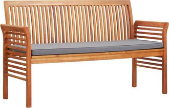 vidaXL Banco De Jard&iacute;n 3 Plazas Con Coj&iacute;n Madera Maciza Acacia 150 Cm Vidaxl