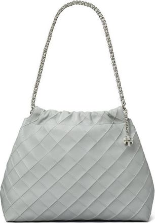 Tory Burch Fleming Quilted Leather Hobo Bag in Gray at Nordstrom