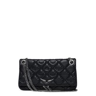Zadig&Voltaire Rock II Quilted Monogram Clutch - - Bags - Donna - Nero - ONE SIZE