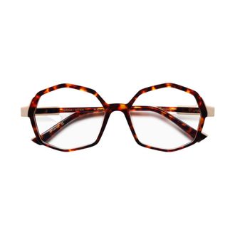 Etnia Barcelona Parma Geometric Octagonal Acetate Eyeglasses with Tortoiseshell Pattern