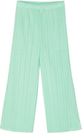 Pleats Please Issey Miyake pleated cropped trousers - women - Polyester - 3 - Green