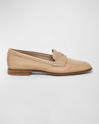 Santoni Marlene Leather Penny Loafers