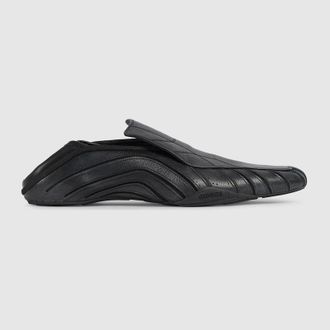 Gucci Mens Slip-on Sneaker, Black, Leather