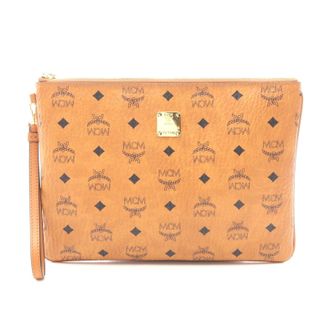 MCM Visetos Clutch Bag PVC Coated Canvas Leather