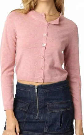 Olivaceous Rhodes Knit Cardigan In Dusty Blush