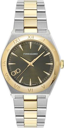 Ferragamo Vega Upper East Two-Tone Bracelet Watch, 40mm in Two Tone at Nordstrom