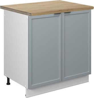 Vicco Armario Bajo Para Fregadero Fame-line, Azul Claro-gris, 80 Cm, Et Roble