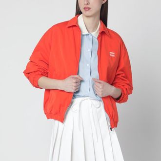 Miu Miu Orange cotton blouson with logo