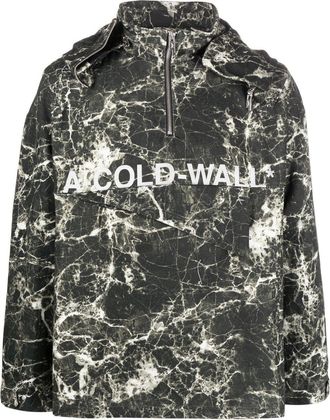 A-Cold-Wall* marble-print pullover jacket - men - Cotton/Polyester - M - Green