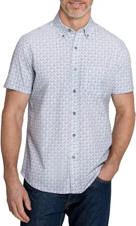 W.R.K Faded Square Reworked Short Sleeve Button-Up Shirt in Charcoal at Nordstrom, Size Xx-Large
