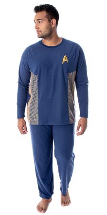 Intimo Star Trek Discovery Mens Command Uniform Costume Sleepwear Pajama Set (LG)