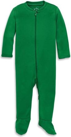primary Baby Organic Zip Footie In Solid in Grass at Nordstrom, Size Newborn