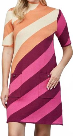 Fate Diagonal Stripe Dress In Multi