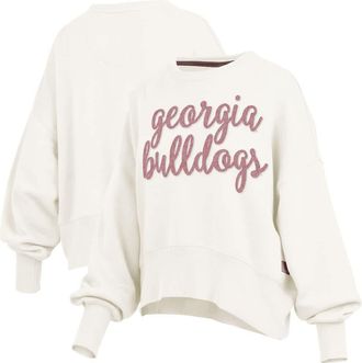 Pressbox Womens Pressbox Cream Georgia Bulldogs Chelsea Oversized Pullover Sweatshirt at Nordstrom, Size Xx-Large