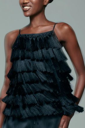 Anthropologie By Anthropologie Sleeveless Fringed Tassel Cami