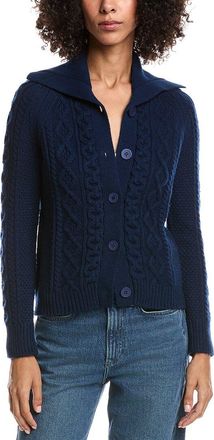 Forté Cashmere Wool & Cashmere-Blend Luxe Cable Cardigan