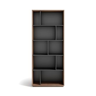 HERDASA Estanter&iacute;a librer&iacute;a en melamina nogal y grafito 191x80x32 cm