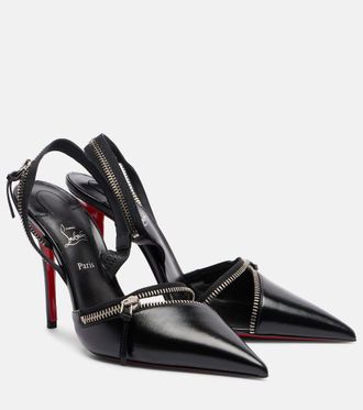 Christian Louboutin Slingyzip 100 leather slingback pumps