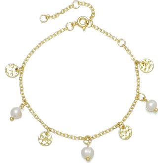 Adornia Freshwater Pearl Station Bracelet in Gold/White at Nordstrom Rack