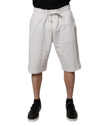 Dolce & Gabbana White Cotton SweatMens Men Bermuda Mens Shorts