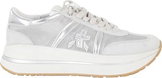 Premiata Gray Bethcoin 8148 Silver-Logo Leather Sneakers
