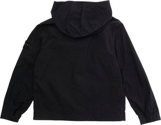 Stone Island Boys Short Parka Black Cotton Jacket