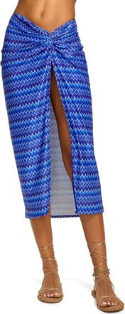Ramy Brook Wave Xana Metallic Cover-Up Skirt in Ocean Wave at Nordstrom, Size X-Large