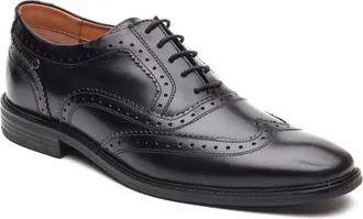 Base London Clarence Brogue Leather Mens Black Brogues Shoes - Size UK 12