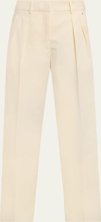 Moncler Pleated Wide-Leg Cropped Trousers