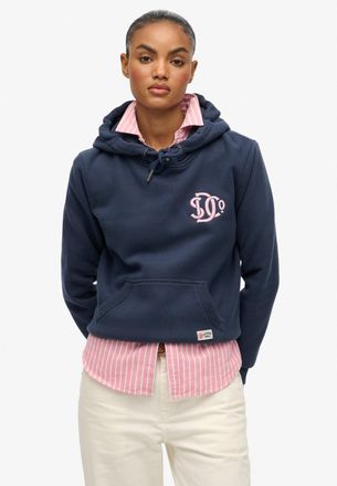 Superdry Kapuzensweatshirt SUPERDRY Sd&co Neon Hood, Damen, Gr. XL, lauren navy, Sweatware, Obermaterial: 100% Baumwolle, unifarben, regular fit normal, Rundha