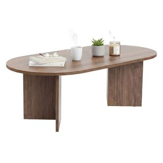 Dmora Mesa De Caf&eacute; Parrano, Mesa De Centro Baja, Revistero Para Sof&aacute;, Estante De La Sala De Estar, 119x60 H40 Cm, Nuez - Dmora