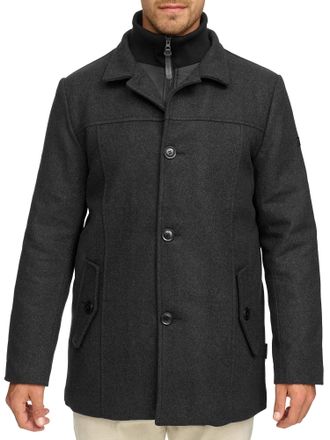 Indicode Wolljacke INDICODE INLunik, Herren, Gr. XXL, charcoal, Web, Obermaterial: 50% Wolle, 50% Polyester, unifarben, regular fit, Jacken Wolljacke