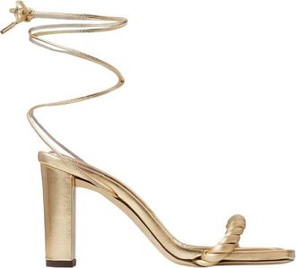 Jimmy Choo London Diosa 85 Metallic Nappa Sandals, Brand Size 35.5 ( US Size 5.5 )