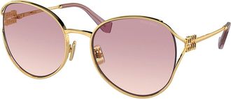 Miu Miu MU53YS 5AK06S Womens Sunglasses Gold Size 58