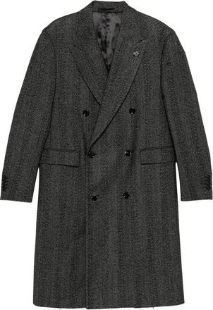Lardini Double-breasted Herringbone Coat