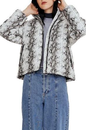 Noize Jozy Snake Print Midweight Jacket in White Python at Nordstrom Rack, Size Large