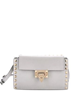 Valentino Garavani Rockstud Flip Lock Flap Bag Leather Small shoulder bag - Grijs