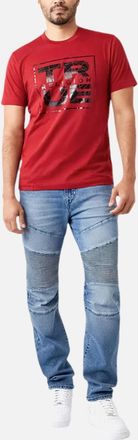 True Religion Mens True Religion 107812 Mens T Shirts Short Sleeve Buddha Soft Summer Crew Neck Tee - Red - Size: 40