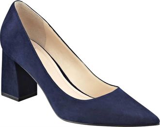 Marc Fisher Womens Zala Heel In Dark Blue Suede