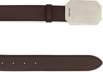 Miu Miu Womens Chocolate Leather Belt Radica Cinture