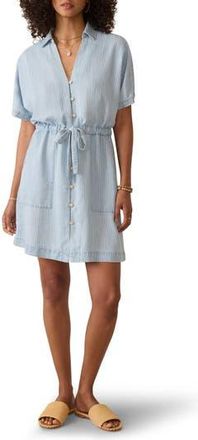Faherty Oakley Tried & True Chambray Shirtdress in Blue Water Stripe Wash at Nordstrom Rack, Size Xx-Small