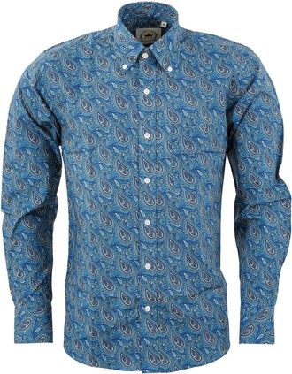 Relco Mens Paisley Shirts (Blue) Size 3Xlarge