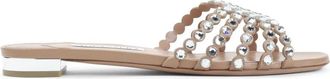 Aquazzura Tequila Slide - Dames - Sandalen - Roze - 37 EU - Leer - Schoenen