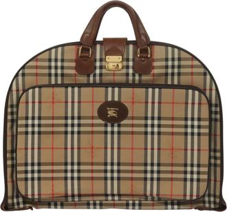Burberry Nova Check Beige Canvas Travel Bag (Pre-Owned)