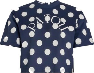 Patou T-Shirts, female, Blue, S, Scarf Cropped T-shirt