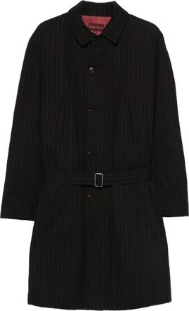 Romeo Gigli 1990s gestreepte jas met ceintuur - Zwart
